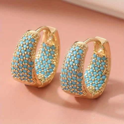 Unique Turquoise Hoop Earrings