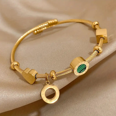 Jihan Chunky Emerald Bracelet