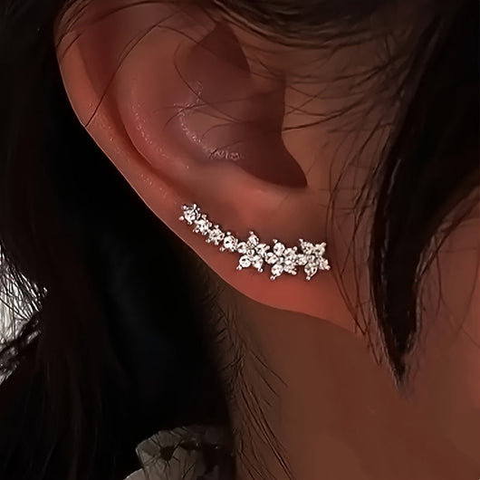 Elegant Floral Ear Climbers