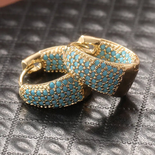 Unique Turquoise Hoop Earrings