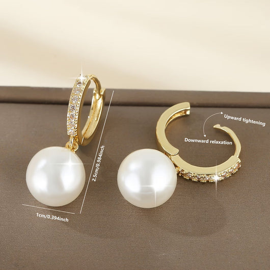 The Geometric Pearl Drop Earrings