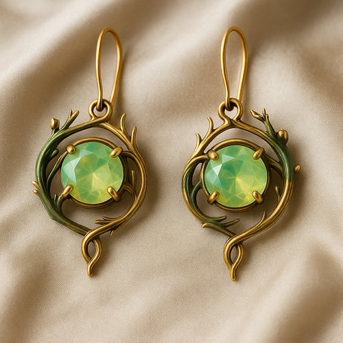 Elegant Green Opal Earrings