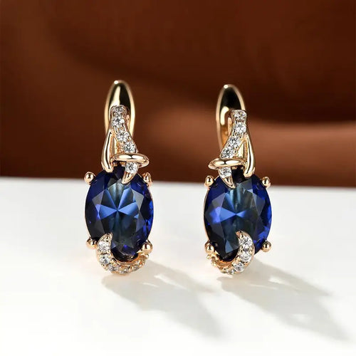 Gorgeous Sapphire Gold Earrings