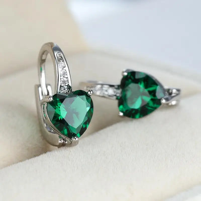 Loving Heart Emerald Earrings