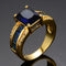 Distinguished Deep Blue Gold Ring