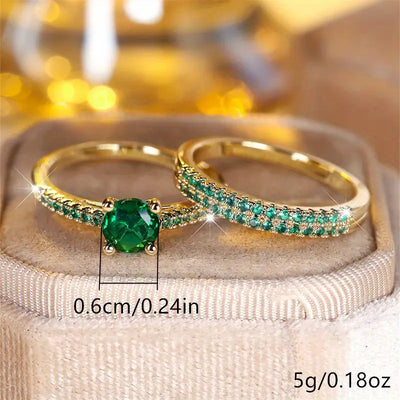 Moni Emerald Duo Rings