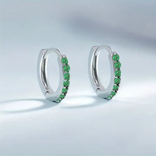 Mayfair Emerald Hoop Earrings