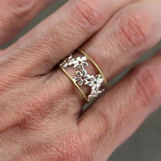 Floral Layered Gold Ring