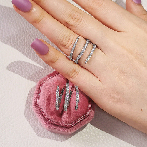Stunning Three-Layer Crystal Ring