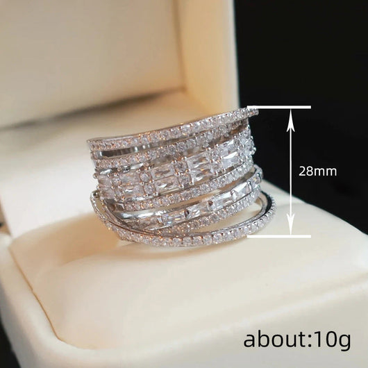 Refined Multi-Layer 925 Silver Ring