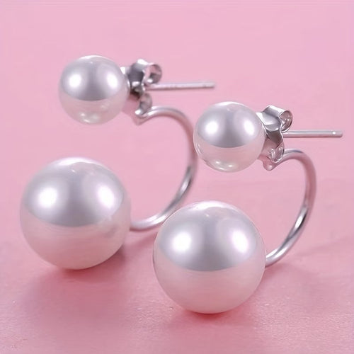 Double Pearl Statement Earrings