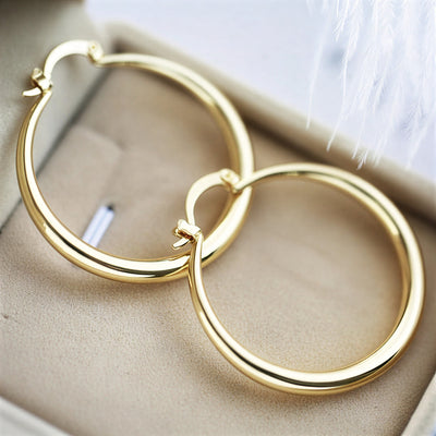 Classic Gold Hoop Earrings 33mm