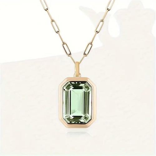 Emmy Minimalist Emerald Necklace