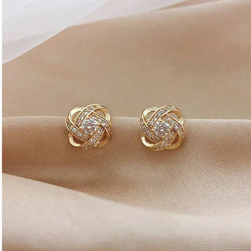 Elegant Silver Floral Stud Earrings