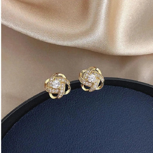 Elegant Silver Floral Stud Earrings