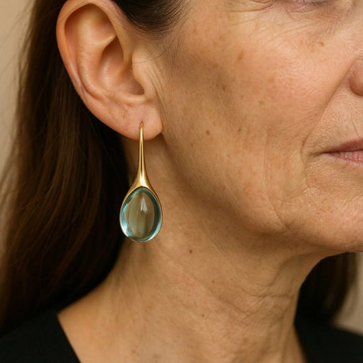 Classic Cabochon Drop Earrings