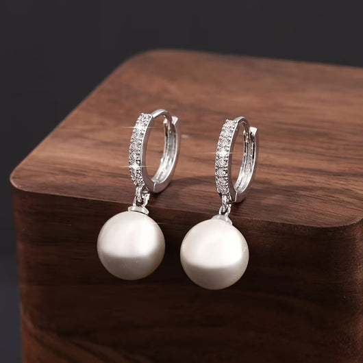 The Geometric Pearl Drop Earrings