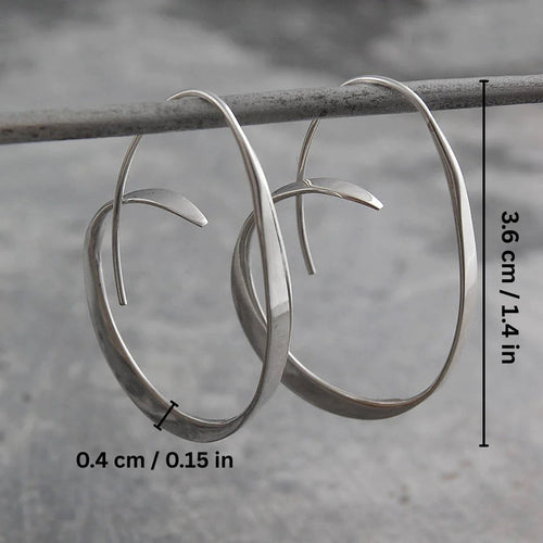Silver Spiral Hoops