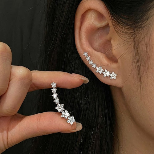 Elegant Floral Ear Climbers