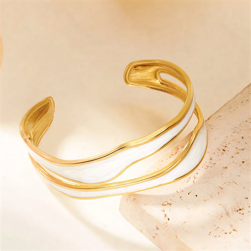 Modern Wave Stainless Steel Bracelet