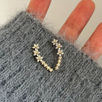 Elegant Floral Ear Climbers