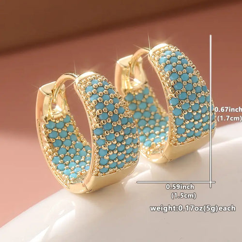 Unique Turquoise Hoop Earrings