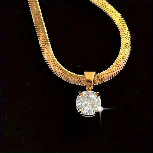 Serene Gold Rhinestone Necklace