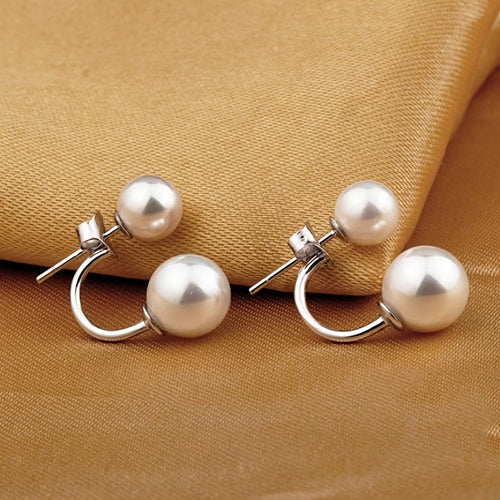 Double Pearl Statement Earrings