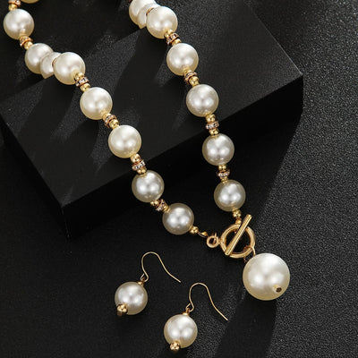 Chunky Pearl Statement Necklace Set