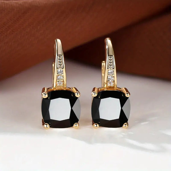 Gracious Gemstone Hoop Earrings