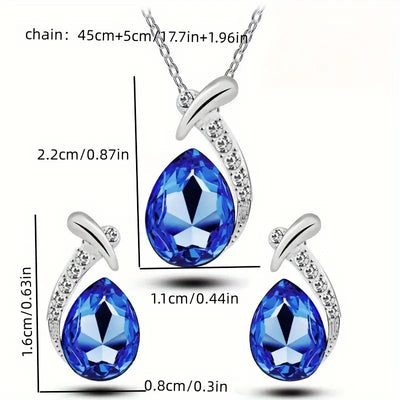 Sapphire Teardrop Jewelry Set