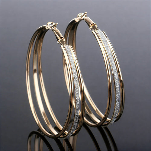 Elegant Twisted Gold Hoop Earrings