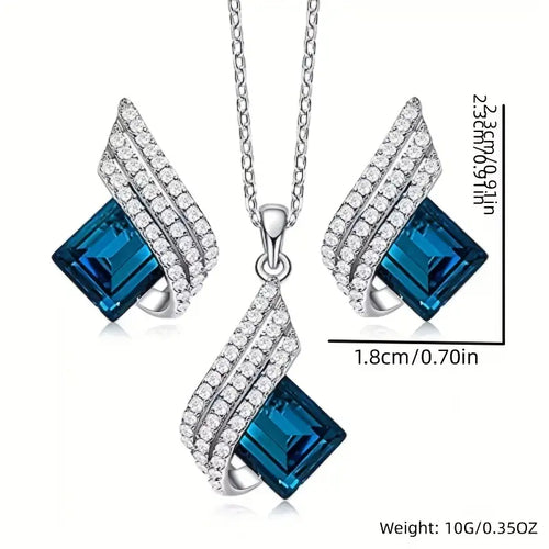 Lustrous  Sapphire Jewelry Set