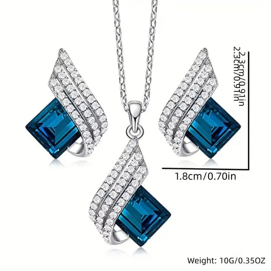 Lustrous  Sapphire Jewelry Set