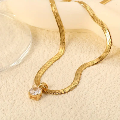 Serene Gold Rhinestone Necklace