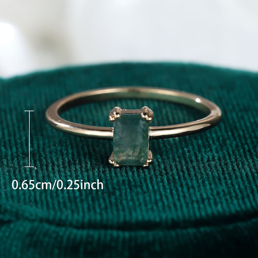 Natural Moss Emerald Ring