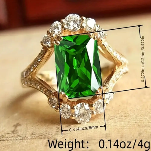 Statement Emerald Halo Ring