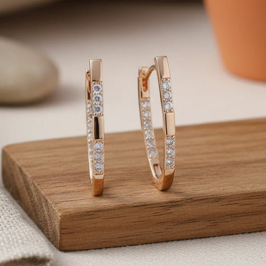 Elegant Zirconia Gold Earrings