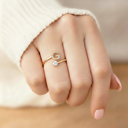 Charming Custom Initial Ring