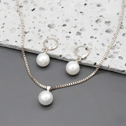 Golden Grace Pearl Jewelry Set | Gold