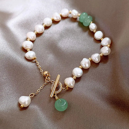 Freshwater Pearl & Jade Bracelet