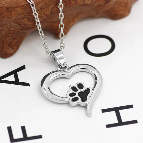 Elegant Paw Heart Necklace