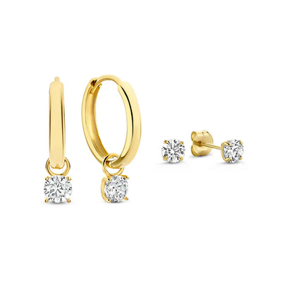 Sleek Gold Diamond Earring set