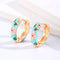 Colorful Floral Hoop Earrings | Gold