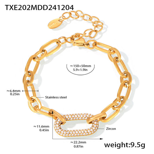 Paved Chunky Chain Link Jewelry Set | Gold