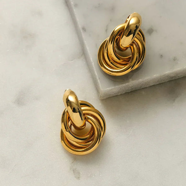 Statement Interlocking Earrings | Gold