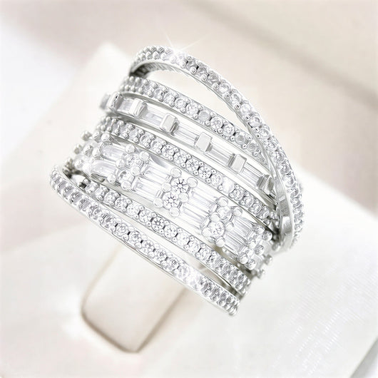Refined Multi-Layer 925 Silver Ring