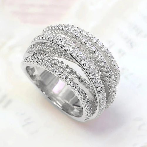 Charming Multi-Layered Cross Ring