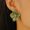 Vintage Emerald Flower Earrings