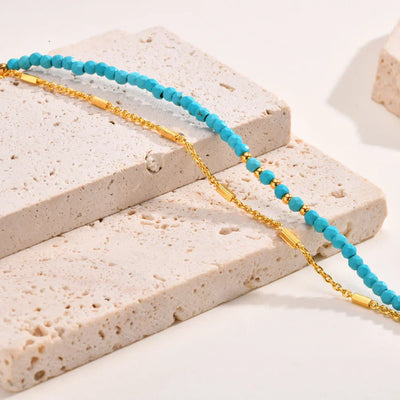 Radiant Gold Turquoise Chain Bracelet